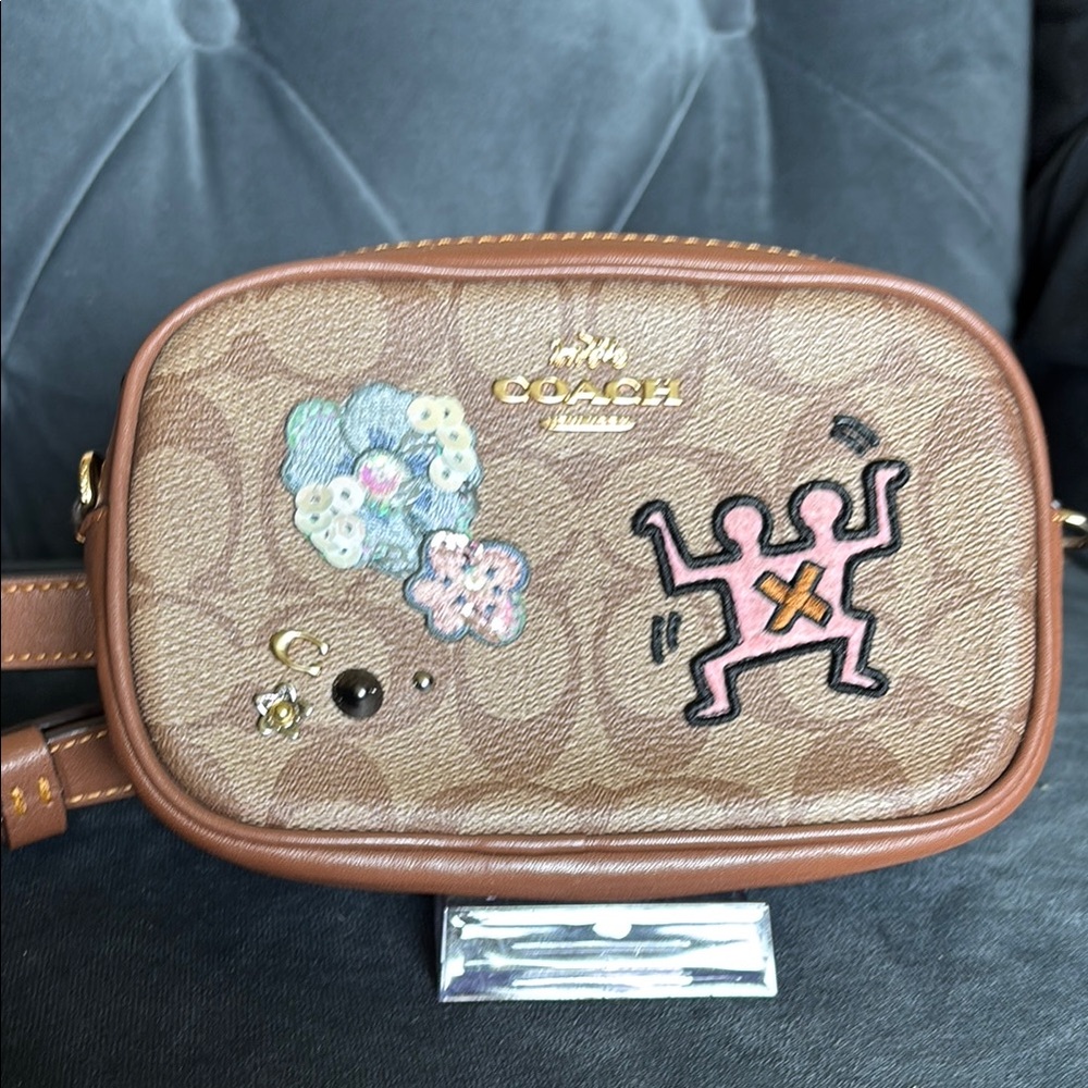 Coach X Keith Haring Convertible Belt Bag In Signature Canvas With Patches